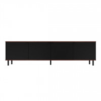 Manhattan Comfort 303AMC226 Mosholu 77.04 TV Stand with 4 Shelves in Black and Nut Brown